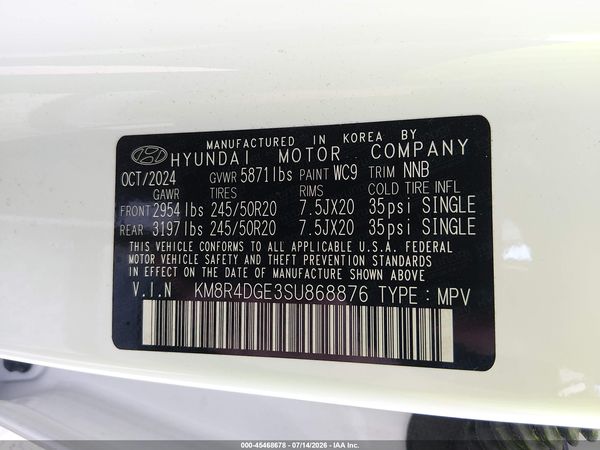 2025 HYUNDAI PALISADE SEL PREMIUM 8P