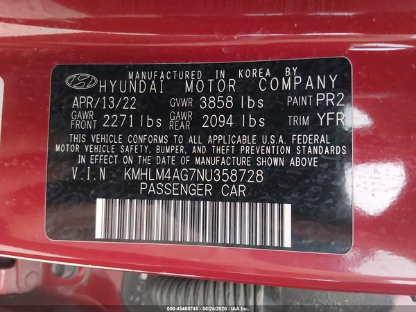 2022 HYUNDAI ELANTRA SEL