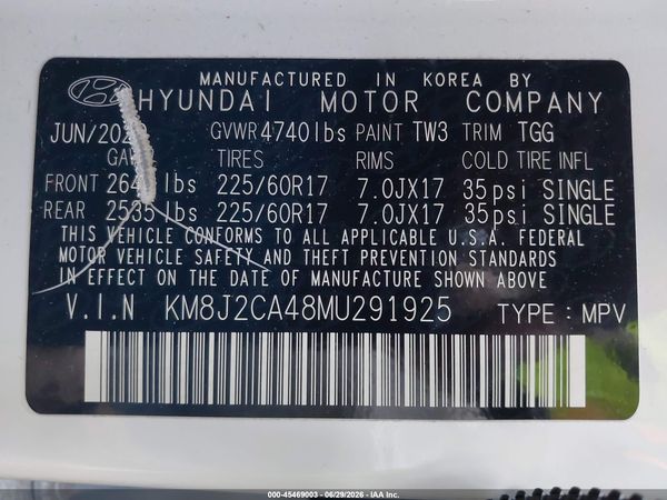 2021 HYUNDAI TUCSON SE