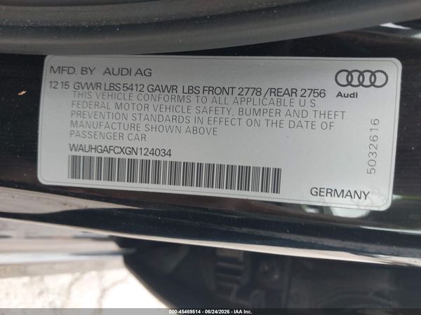2016 AUDI A6 3.0T PREMIUM PLUS