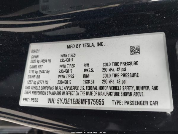 2021 TESLA MODEL 3