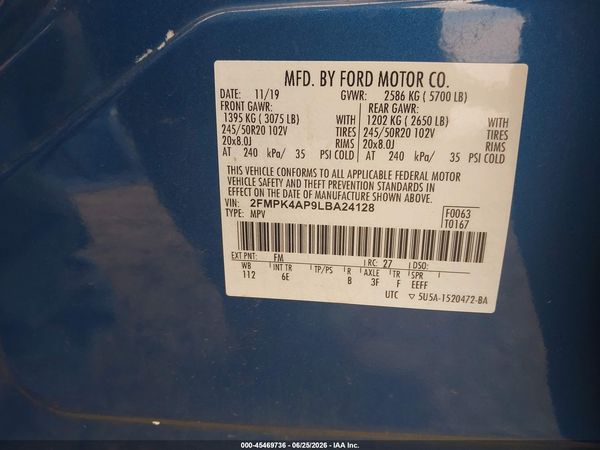 2020 FORD EDGE ST — I9