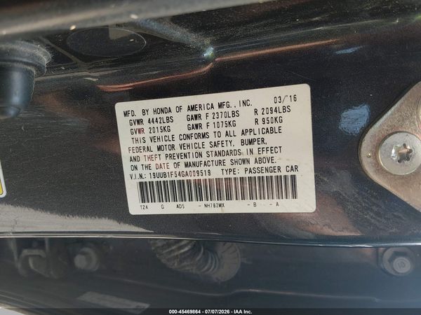2016 ACURA TLX TECH