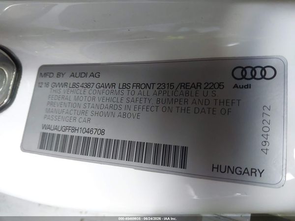 2017 AUDI A3 PREMIUM
