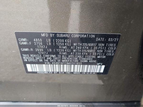 2021 SUBARU OUTBACK PREMIUM