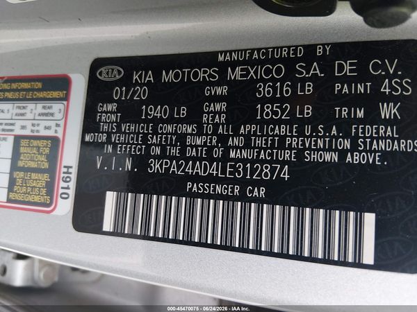 2020 KIA RIO LX