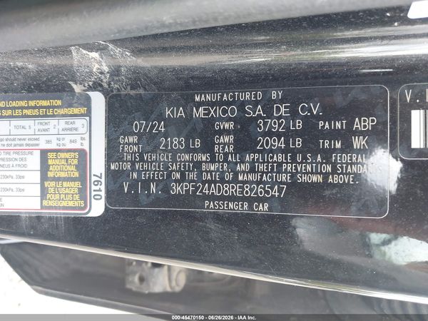 2024 KIA FORTE LXS