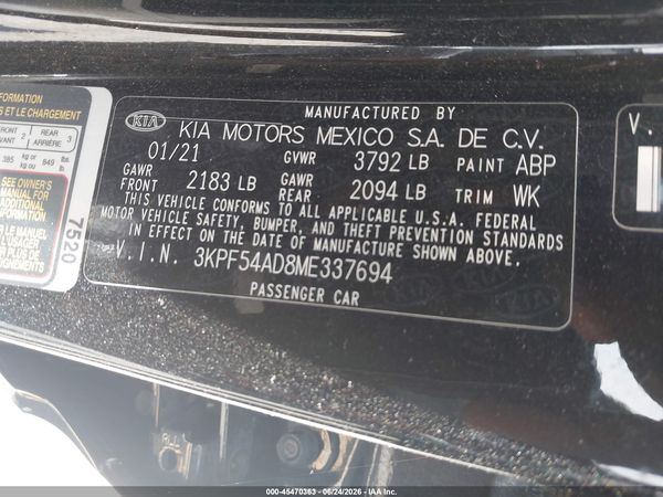 2021 KIA FORTE EX