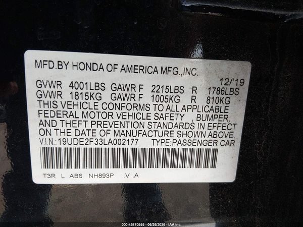 2020 ACURA ILX STANDARD