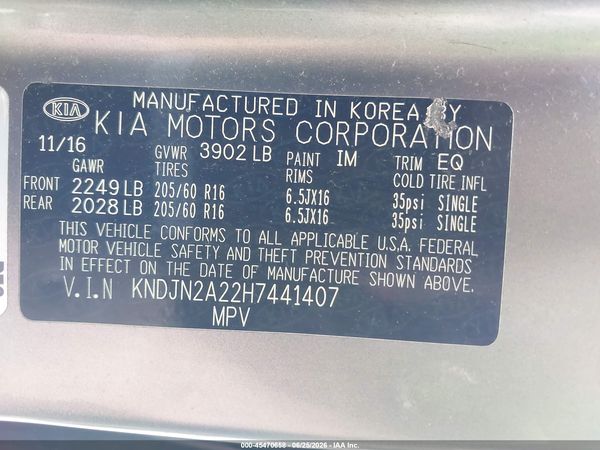 2017 KIA SOUL Base