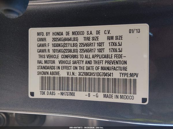2013 HONDA CR-V EX