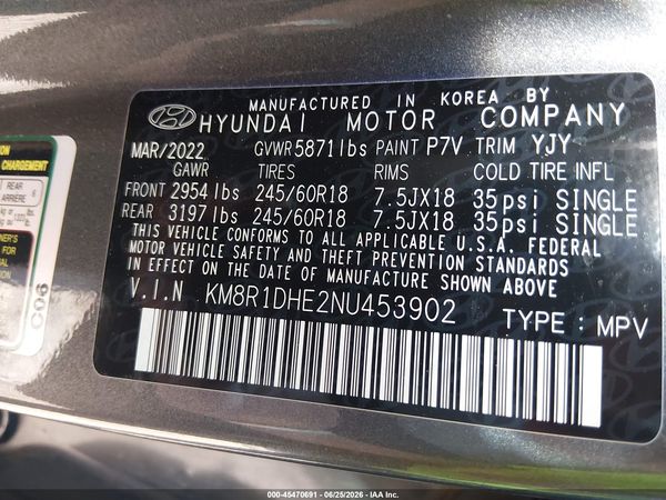 2022 HYUNDAI PALISADE SE