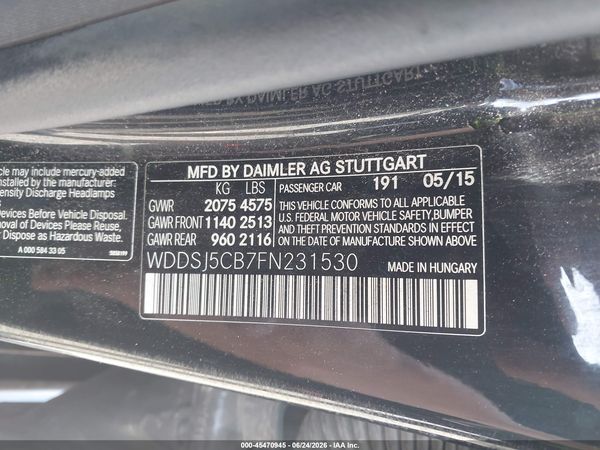 2015 MERCEDES-BENZ CLA 45 AMG 4MATIC