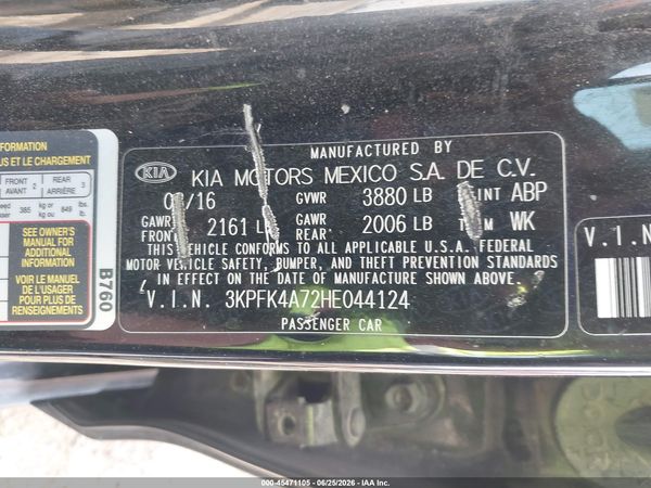 2017 KIA FORTE LX