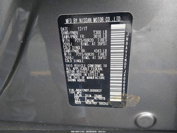 2018 NISSAN ARMADA SL