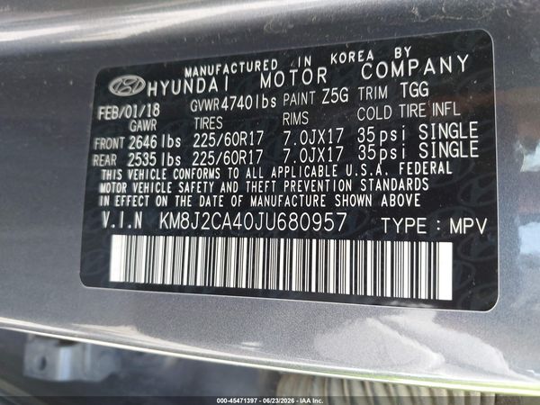 2018 HYUNDAI TUCSON SE