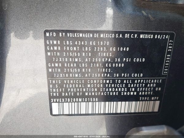 2024 VOLKSWAGEN TAOS 1.5T SE — I9