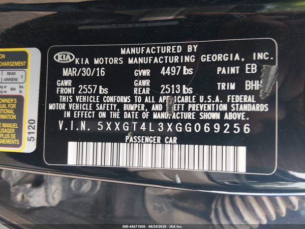 2016 KIA OPTIMA LX