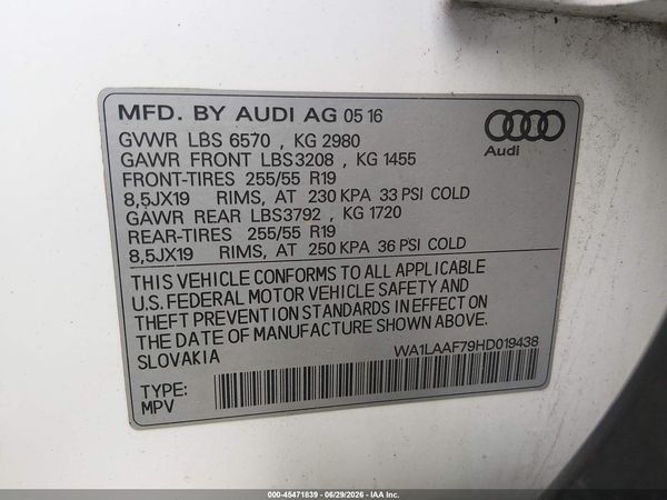 2017 AUDI Q7 3.0T PREMIUM