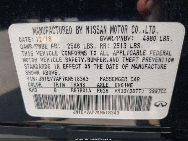 2019 INFINITI Q50 3.0T LUXE