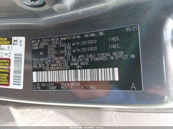 2021 TOYOTA HIGHLANDER LIMITED