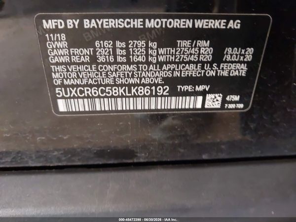 2019 BMW X5 XDRIVE40I