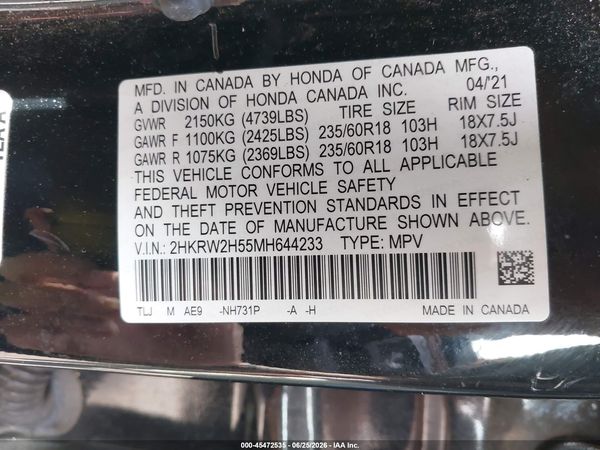 2021 HONDA CR-V AWD EX