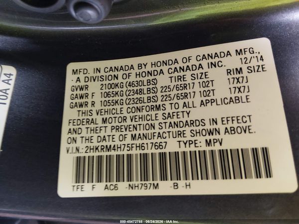 2015 HONDA CR-V EX-L
