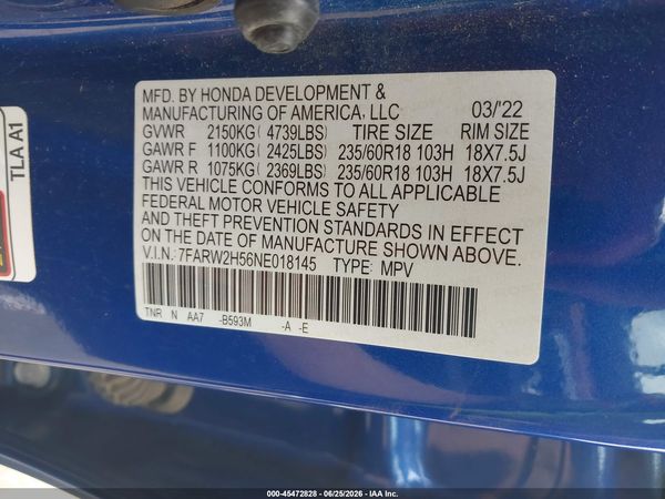 2022 HONDA CR-V AWD EX