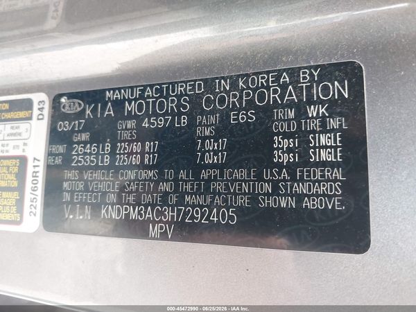 2017 KIA SPORTAGE LX