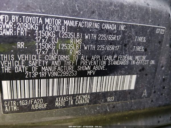 2022 TOYOTA RAV4 XLE