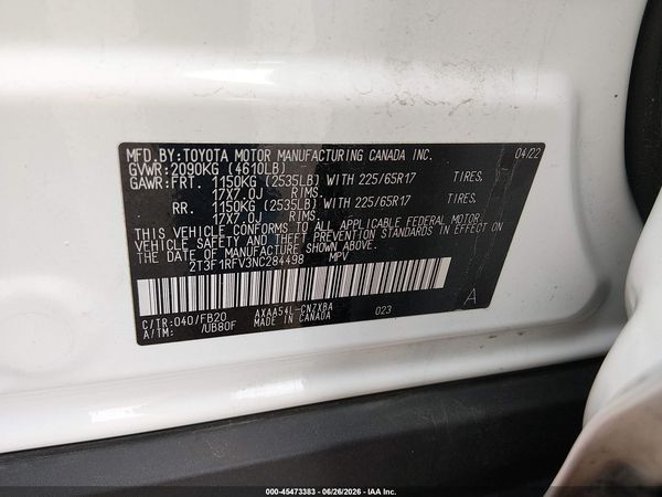 2022 TOYOTA RAV4 LE