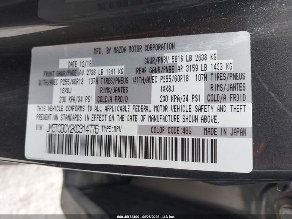 2019 MAZDA CX-9 TOURING