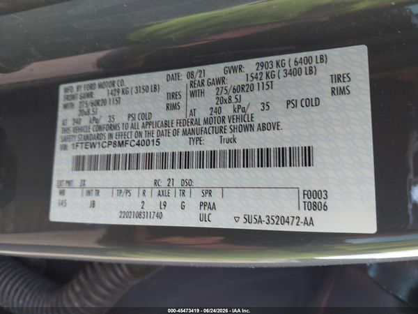 2021 FORD F-150 XL