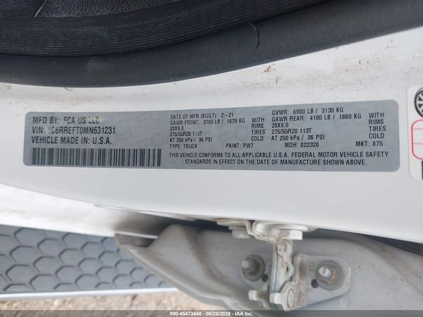 2021 RAM 1500 LONE STAR  4X2 5'7 BOX