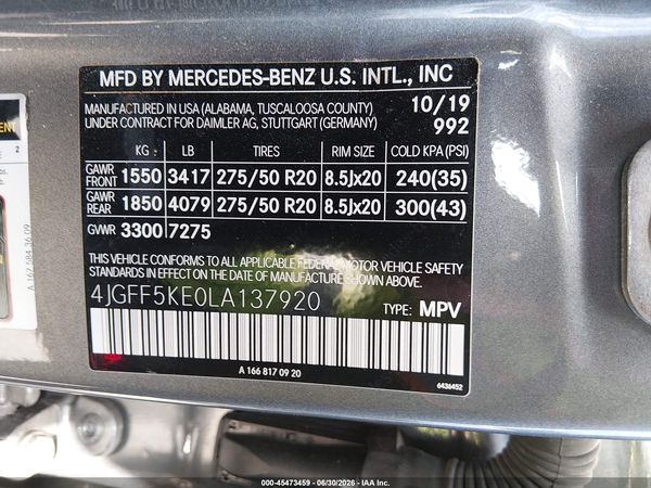 2020 MERCEDES-BENZ GLS 450 4MATIC