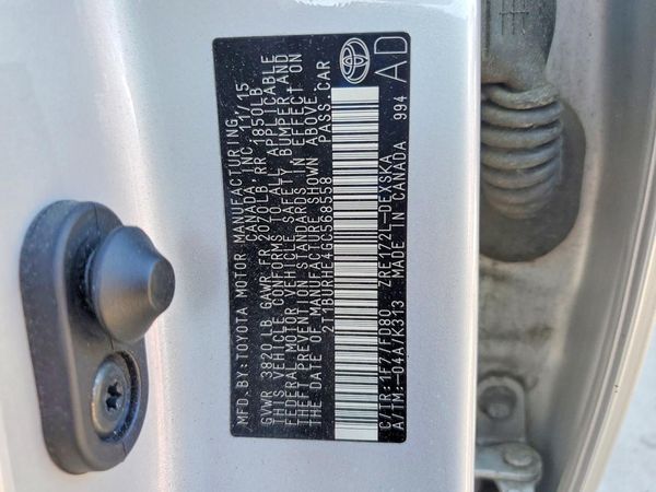 2016 TOYOTA COROLLA L/LE