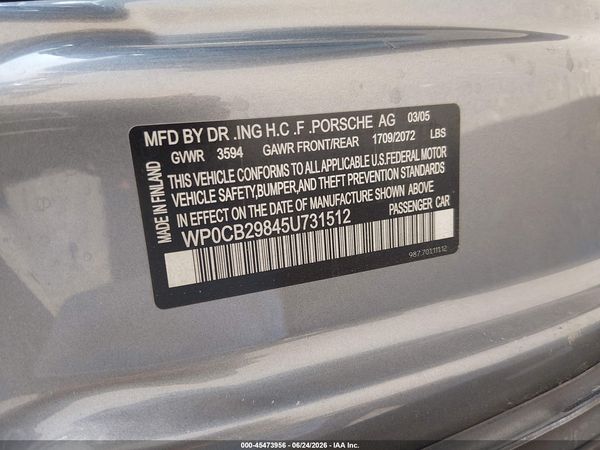 2005 PORSCHE BOXSTER S