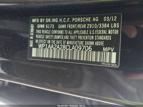 2012 PORSCHE CAYENNE