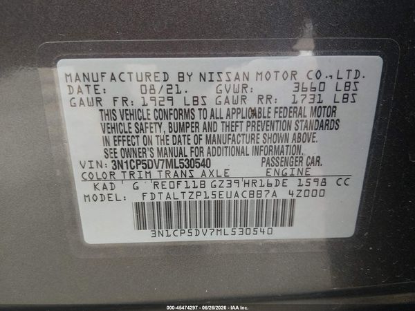 2021 NISSAN KICKS SR XTRONIC CVT