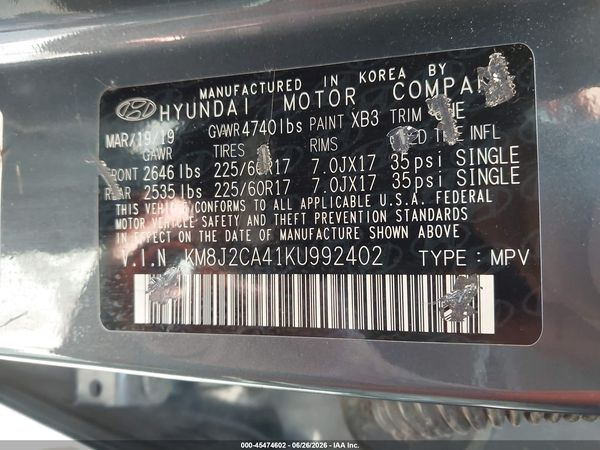 2019 HYUNDAI TUCSON SE