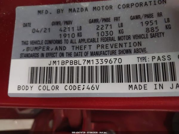 2021 MAZDA MAZDA3 SELECT