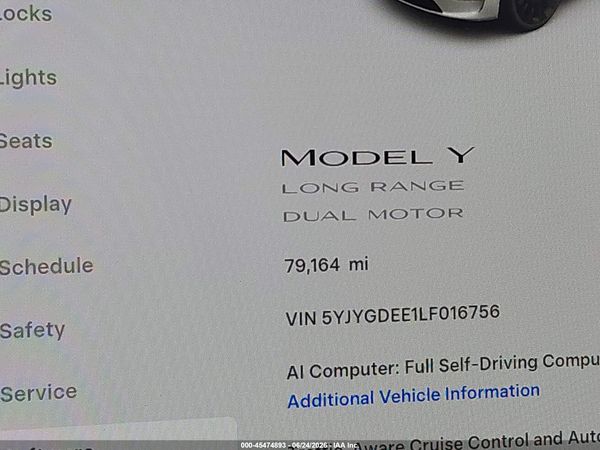 2020 TESLA MODEL Y