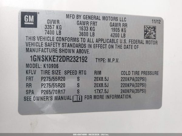 2013 CHEVROLET SUBURBAN LTZ — I9