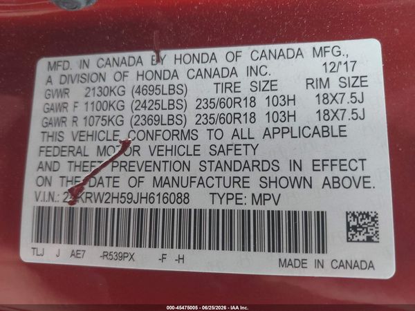 2018 HONDA CR-V EX