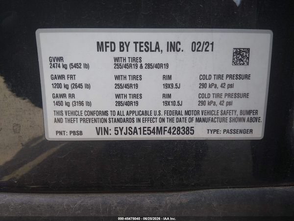 2021 TESLA MODEL S