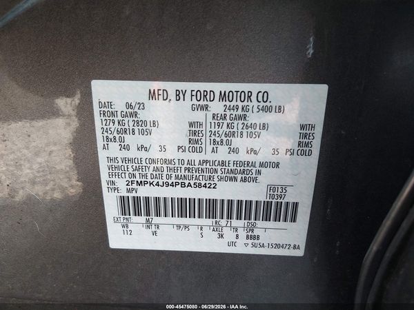 2023 FORD EDGE SEL/ST-LINE — I9