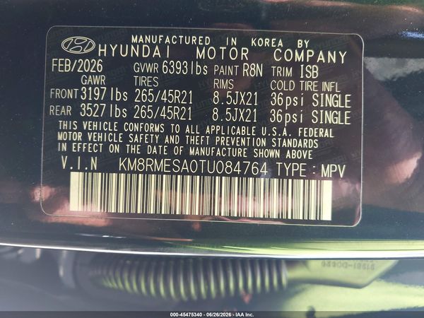 2026 HYUNDAI PALISADE HEV CALLIGRAPHY