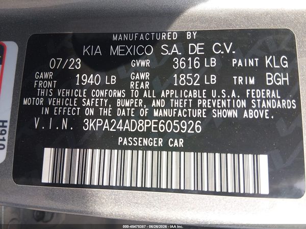 2023 KIA RIO S