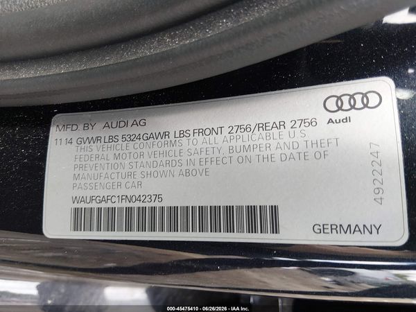 2015 AUDI A6 3.0T PREMIUM PLUS